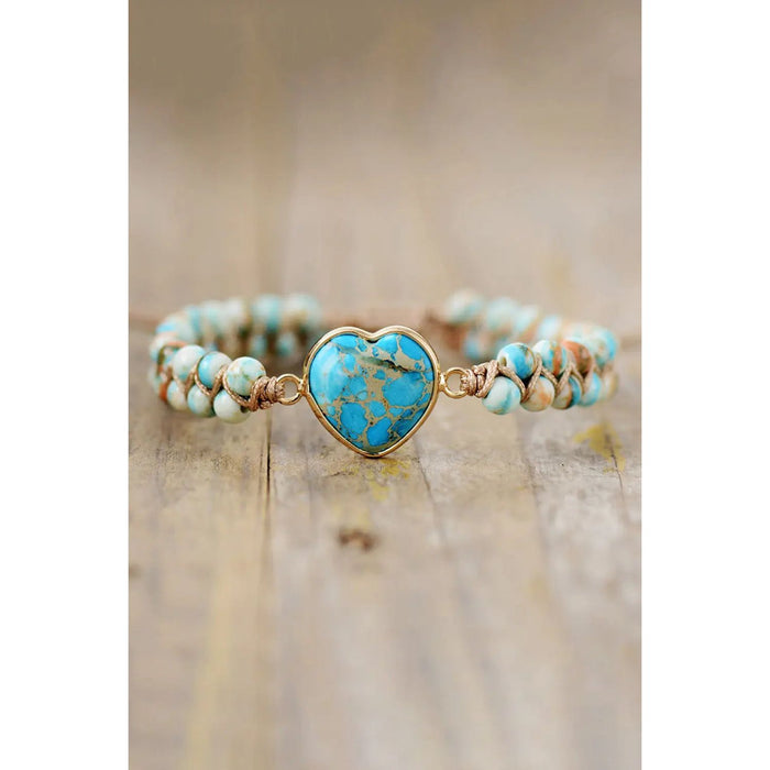 Handmade Heart Shape Natural Stone Bracelet