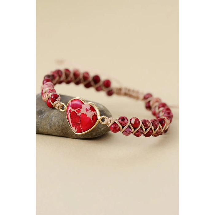 Handmade Heart Shape Natural Stone Bracelet