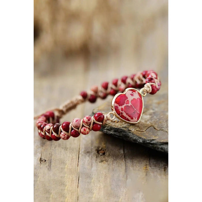 Handmade Heart Shape Natural Stone Bracelet