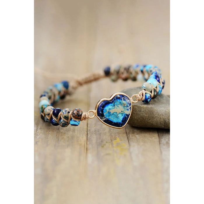 Handmade Heart Shape Natural Stone Bracelet