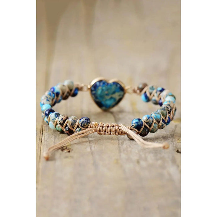 Handmade Heart Shape Natural Stone Bracelet