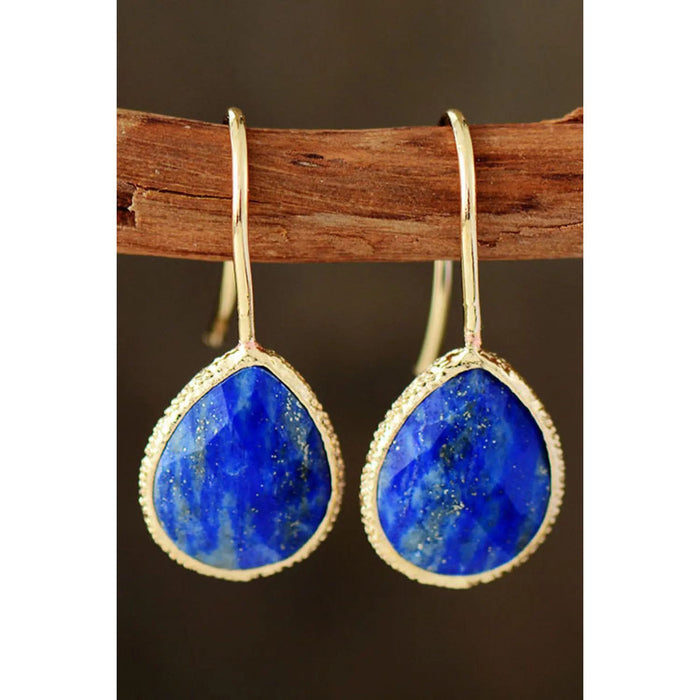 Handmade Natural Stone Teardrop Earrings