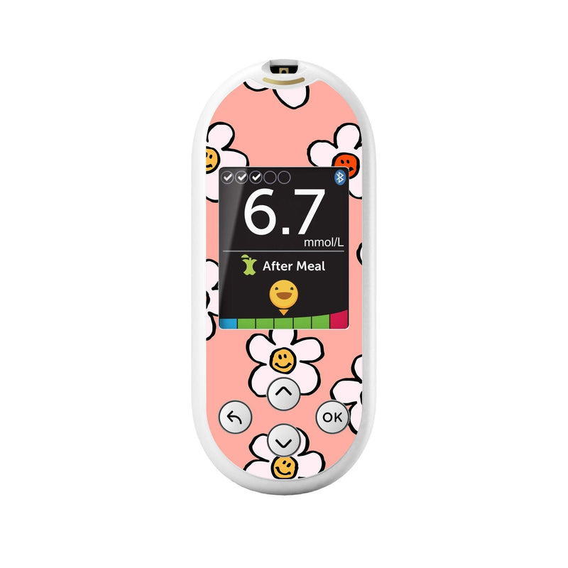 Peelz Happy Flowers for OneTouch Verio Reflect Glucometer Peelz/Stickers