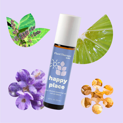 Plant Therapy Happy Place Essential Oil Pre-Diluted Roll-On Essential Oil Lavender 10 mL