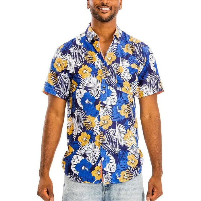 Hawaiian Print Button Down Shirt