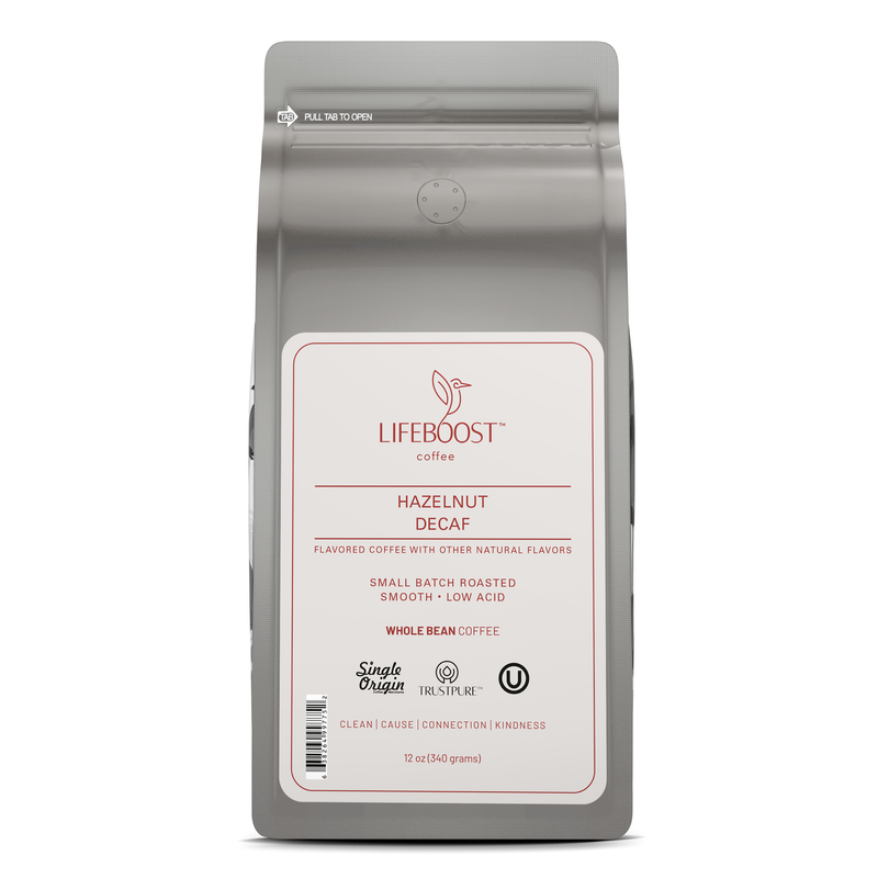 Lifeboost Coffee Hazelnut Decaf Decaf Roast