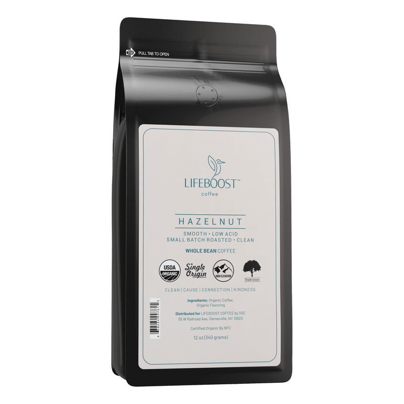Lifeboost Coffee Hazelnut Flavored Coffee Light Gray Whole Bean / 1