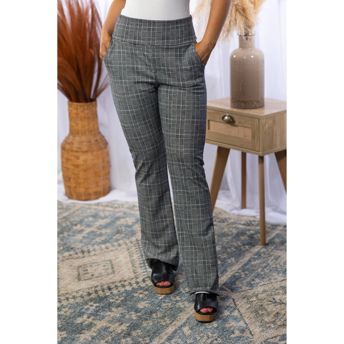 Headed Uptown Plaid Flare Pants