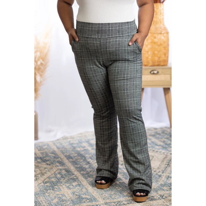 Headed Uptown Plaid Flare Pants