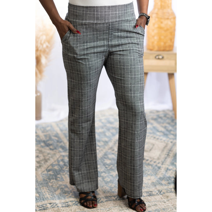 Headed Uptown Plaid Flare Pants