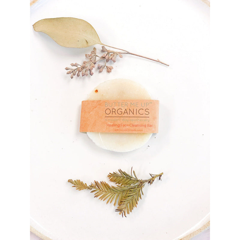 Butter Me Up Organics Healing Organic Facial Bar / Frankincense and Myrrh / Turmeric / Organic Face Wash / Organic Facial Cleanser / Face Cleanser / Cleansing Bar Face