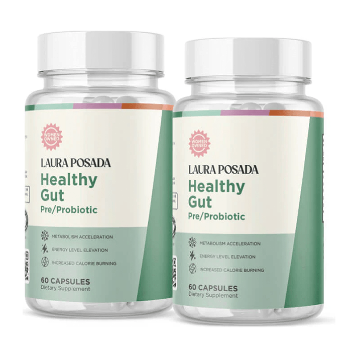 Suplementos Laura Posada by The Brand Atelier Healthy Gut | Pre-Probióticos para Reducir Inflamación y Mejorar Flora Intestinal