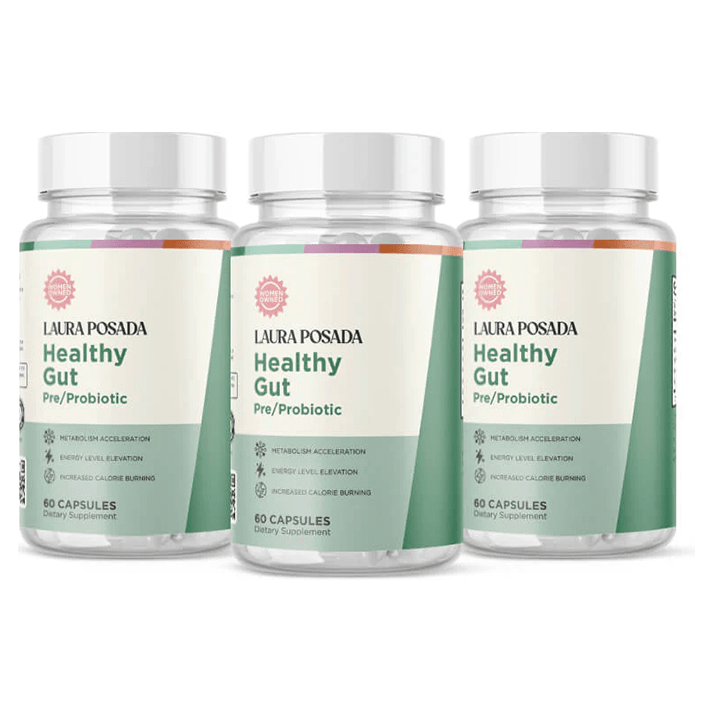 Suplementos Laura Posada by The Brand Atelier Healthy Gut | Pre-Probióticos para Reducir Inflamación y Mejorar Flora Intestinal