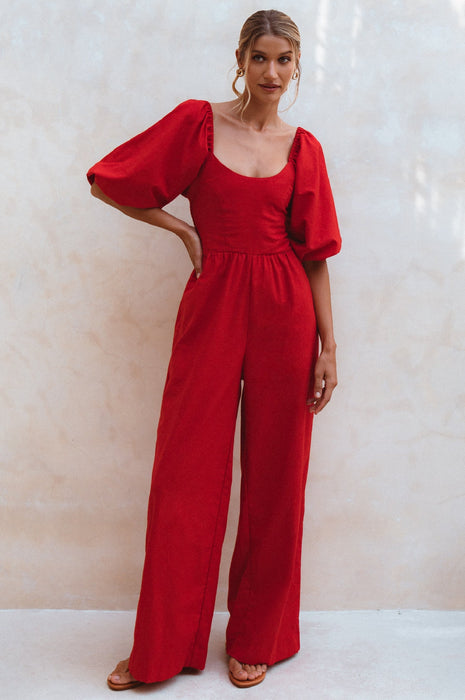 Heaven Bay Linen Jumpsuit by ELF