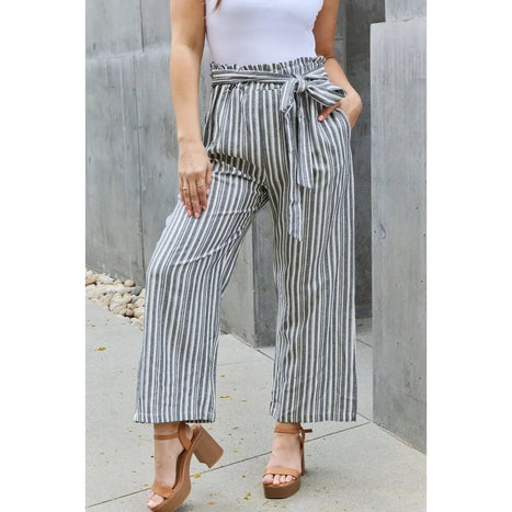 Heimish Find Your Path Paper Waist Striped Culotte Pants