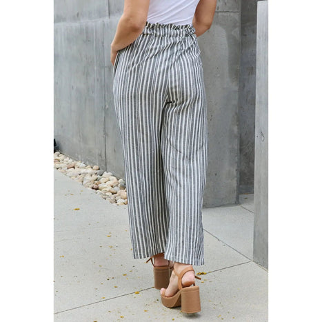 Heimish Find Your Path Paper Waist Striped Culotte Pants