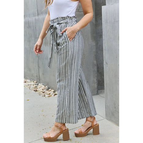 Heimish Find Your Path Paper Waist Striped Culotte Pants