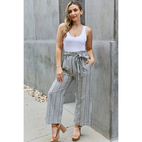 Heimish Find Your Path Paper Waist Striped Culotte Pants