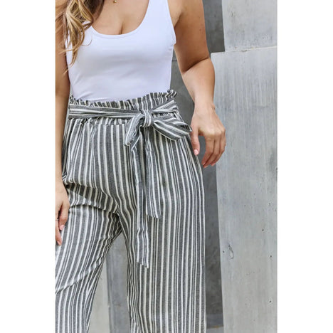 Heimish Find Your Path Paper Waist Striped Culotte Pants