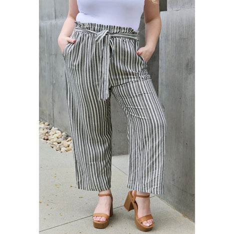 Heimish Find Your Path Paper Waist Striped Culotte Pants