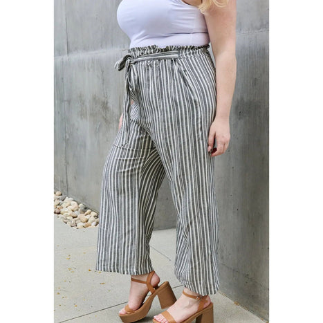 Heimish Find Your Path Paper Waist Striped Culotte Pants