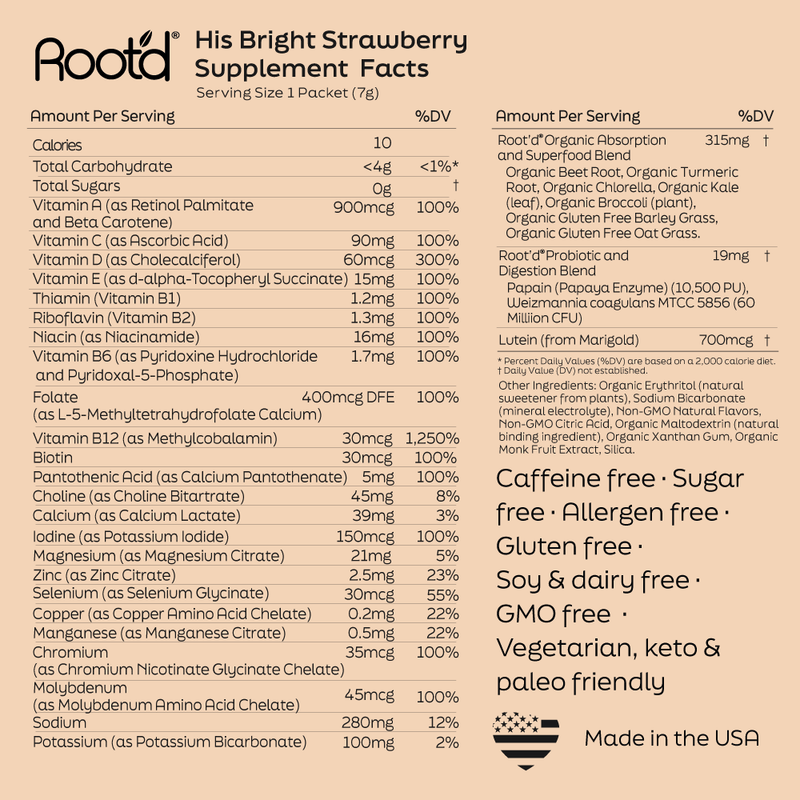 Root'd Advanced Daily Nutrition - Formulated for Men Electrolytes