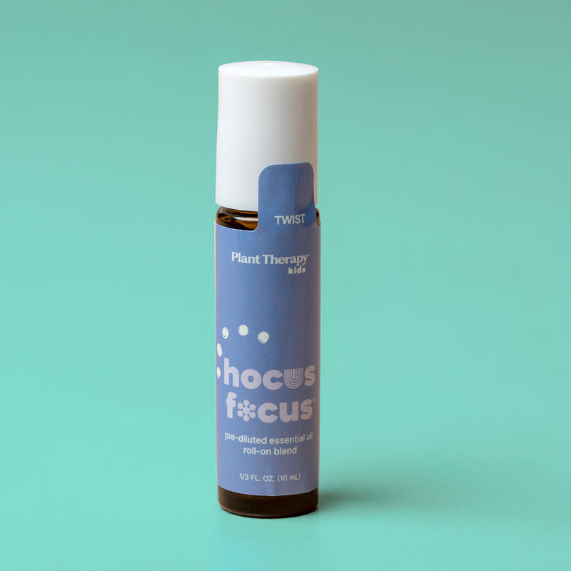 Plant Therapy Hocus Focus Essential Oil Blend Pre-Diluted Roll-On Essential Oil Medium Aquamarine 10 mL