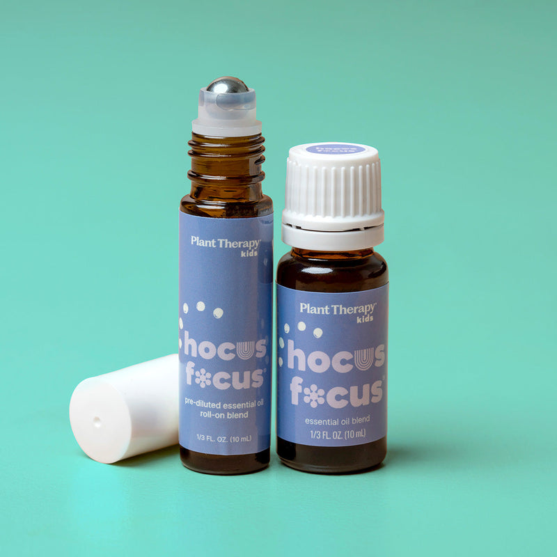 Plant Therapy Hocus Focus Essential Oil Blend Pre-Diluted Roll-On Essential Oil Medium Aquamarine 10 mL