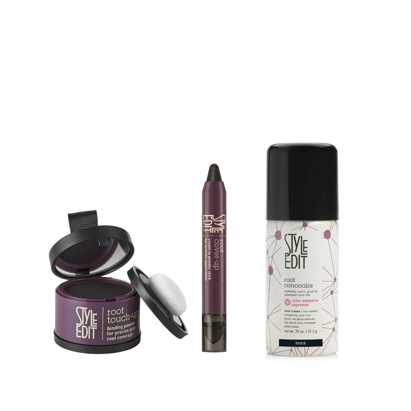 Style Edit Travel Size Root Concealer Spray, Stick and Powder Trio