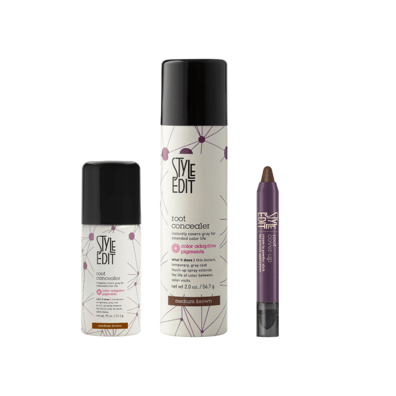Style Edit Root Concealer Spray and Stick Trio (Full & Travel Size Spray)