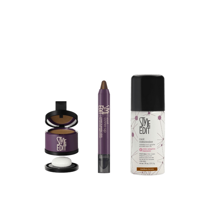Style Edit Travel Size Root Concealer Spray, Stick and Powder Trio