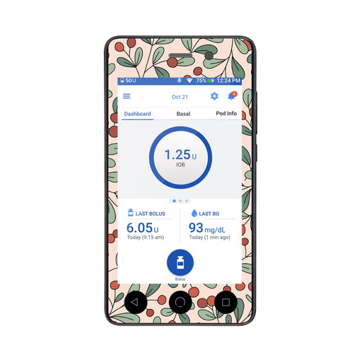 Peelz Holly Berries Sticker for Omnipod DASH® PDM – Pump Peelz Peelz/Stickers