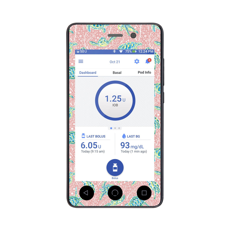Peelz Honu Sticker for Omnipod DASH® PDM – Pump Peelz Peelz/Stickers