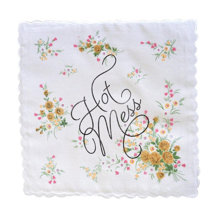 The Bullish Store - Hot Mess Hankie Retro Floral Print Cotton Handkerchief