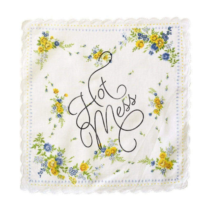 The Bullish Store - Hot Mess Hankie Retro Floral Print Cotton Handkerchief