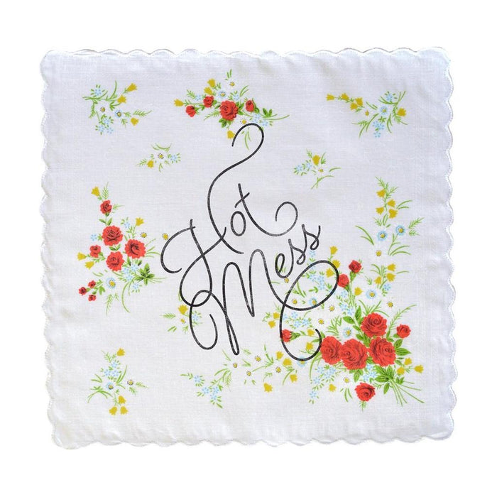 The Bullish Store - Hot Mess Hankie Retro Floral Print Cotton Handkerchief