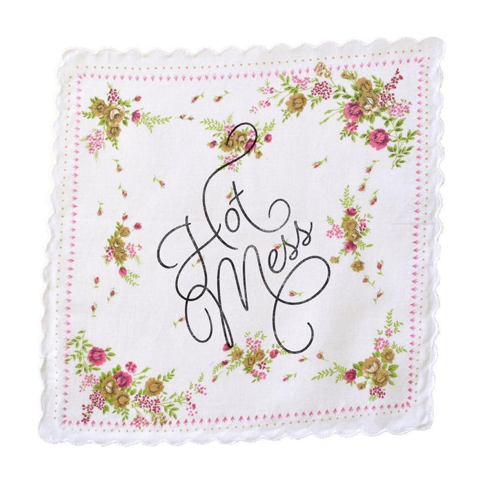 The Bullish Store - Hot Mess Hankie Retro Floral Print Cotton Handkerchief