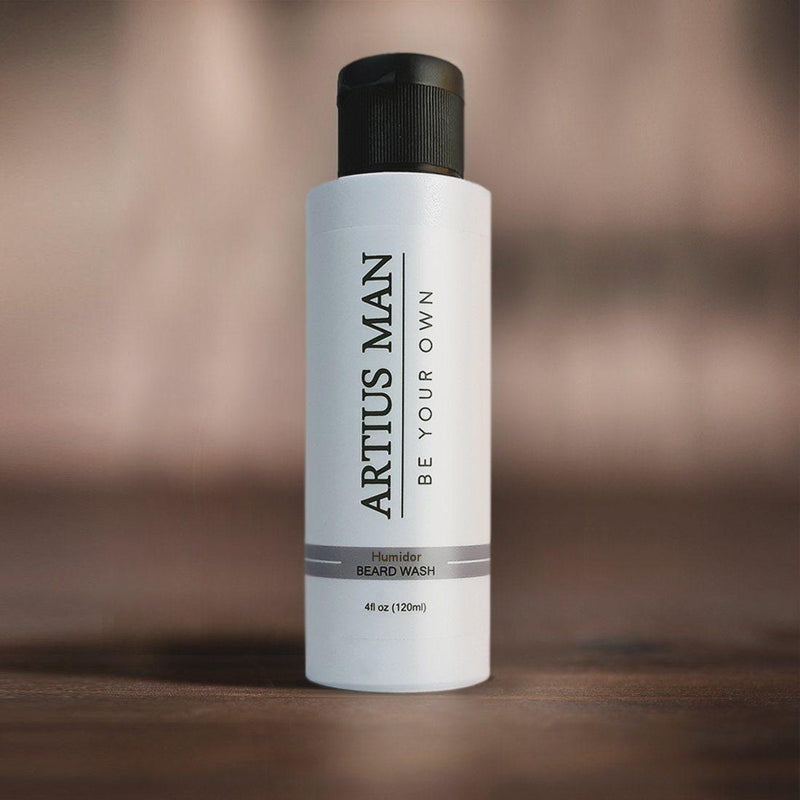 Artius Man Humidor Beard Wash – Cherry, Tobacco, and Oud Beard Cleanser (4 oz) Beard Wash