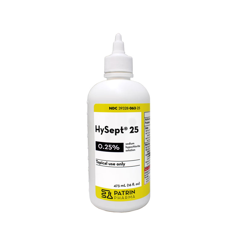 Patrin Pharma HySept SL Antiseptic Skin & Wound Cleanser, 0.25% Sodium Hypochlorite, 16 fl oz (473mL) First Aid White Smoke