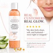 Glimmer Goddess® Organic Skin Care Organic Hydrating Facial Cleanser with Exfoliating Jojoba Beads – 8 oz Cleansers & Scrubs
