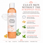 Glimmer Goddess® Organic Skin Care Organic Hydrating Facial Cleanser with Exfoliating Jojoba Beads – 8 oz Cleansers & Scrubs