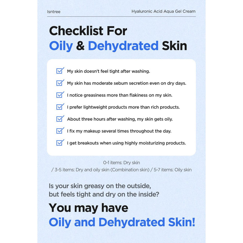 AsiaBeautyMall [Damage Box] Isntree Hyaluronic Acid Aqua Gel Cream Moisturizer