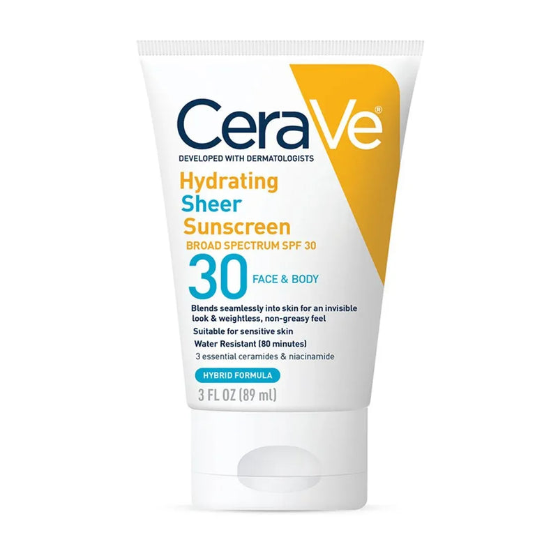 CeraVe CeraVe Hydrating Sheer SPF 30 Face & Body Lotion, 5 oz Sunscreen White Smoke