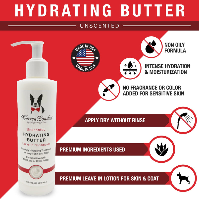 Warren London Hydrating Butter - For Dog's Skin & Coat - Leave-In Moisturizer Spa Product