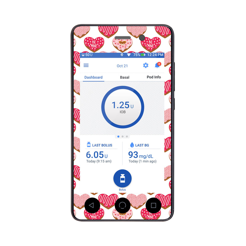 Peelz I Heart Donuts Sticker for Omnipod DASH® PDM – Pump Peelz Peelz/Stickers