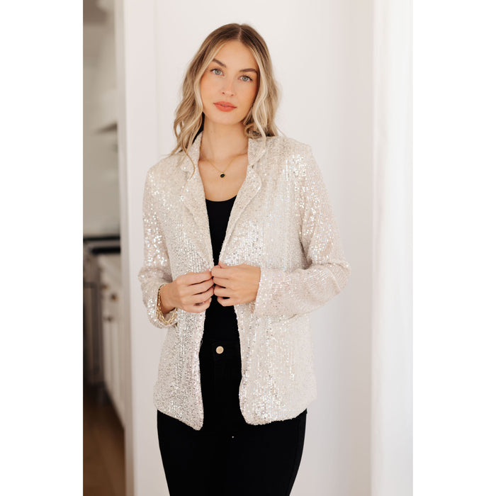 I Know You're Busy Sequin Blazer