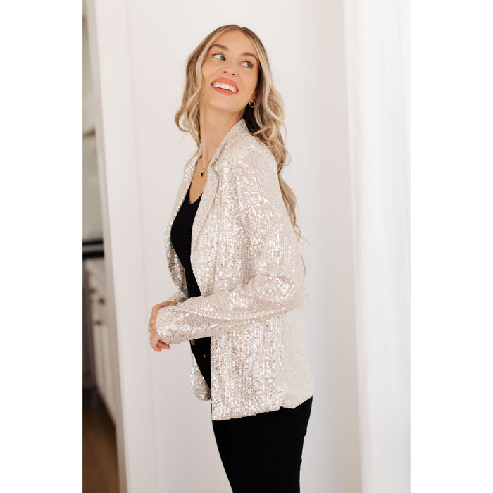 I Know You're Busy Sequin Blazer