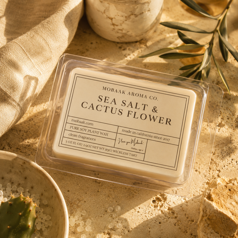 Mobaak Aromatherapy Shoppe Sea Salt & Cactus Flower Wax Melt (Wickless Tart) Soy Wax Melt | Wickless Tart