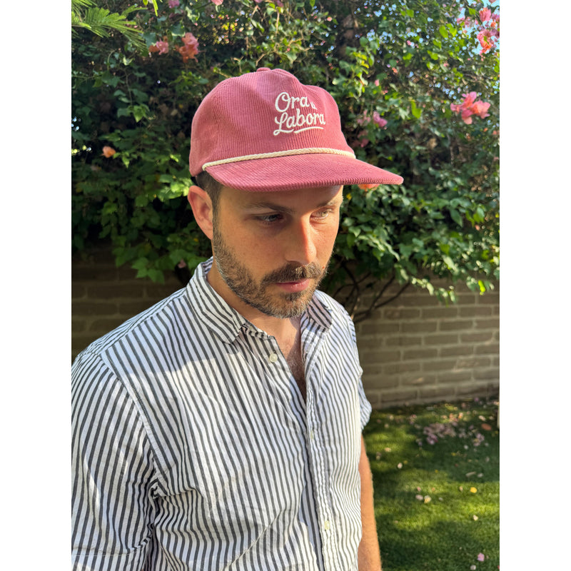Be A Heart Dusty Rose Ora et Labora Corduroy Hat hat