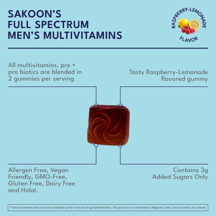 Mens Full Spectrum Multivitamin + Pre+Probiotics Gummies